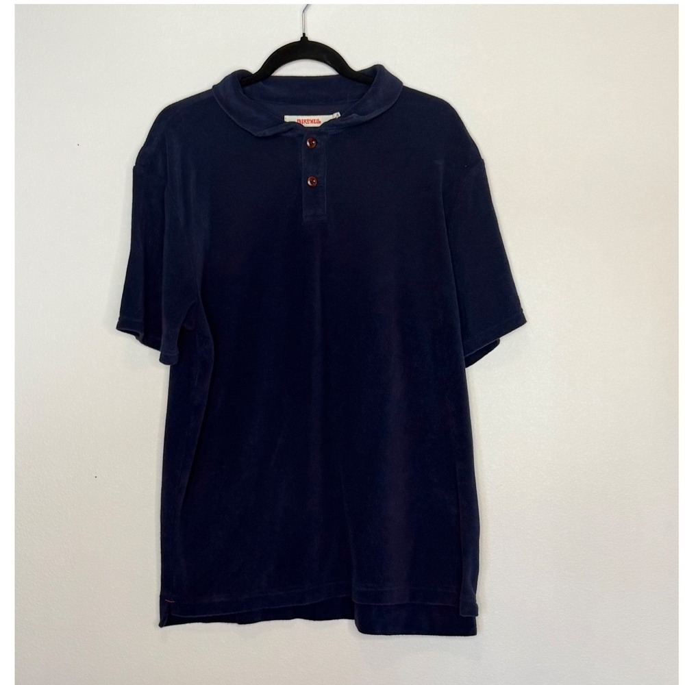 Birdwell Men's Blue Beach Britches Terry Cloth Polo Shirt Sz XL